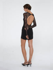 Black Lace Mini Dress with Bralette