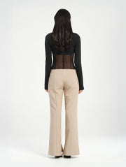 Black Long Sleeve Mesh Bodysuit