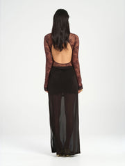 Black Long Sleeve Lace Maxi Dress